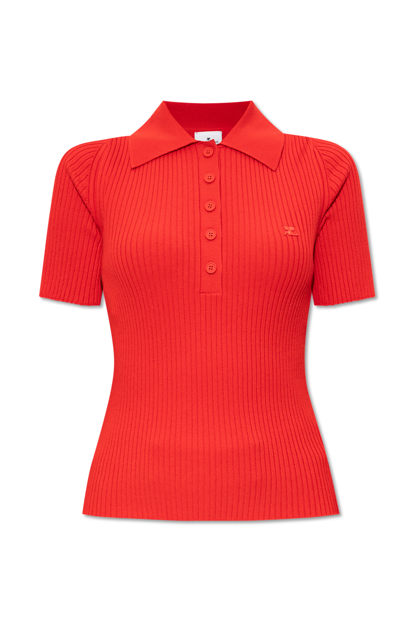 COURREGES ロゴ ジャージー クロップド ワンスリーブ トップ Red Top with Z logo Courrèges - Vitkac GB